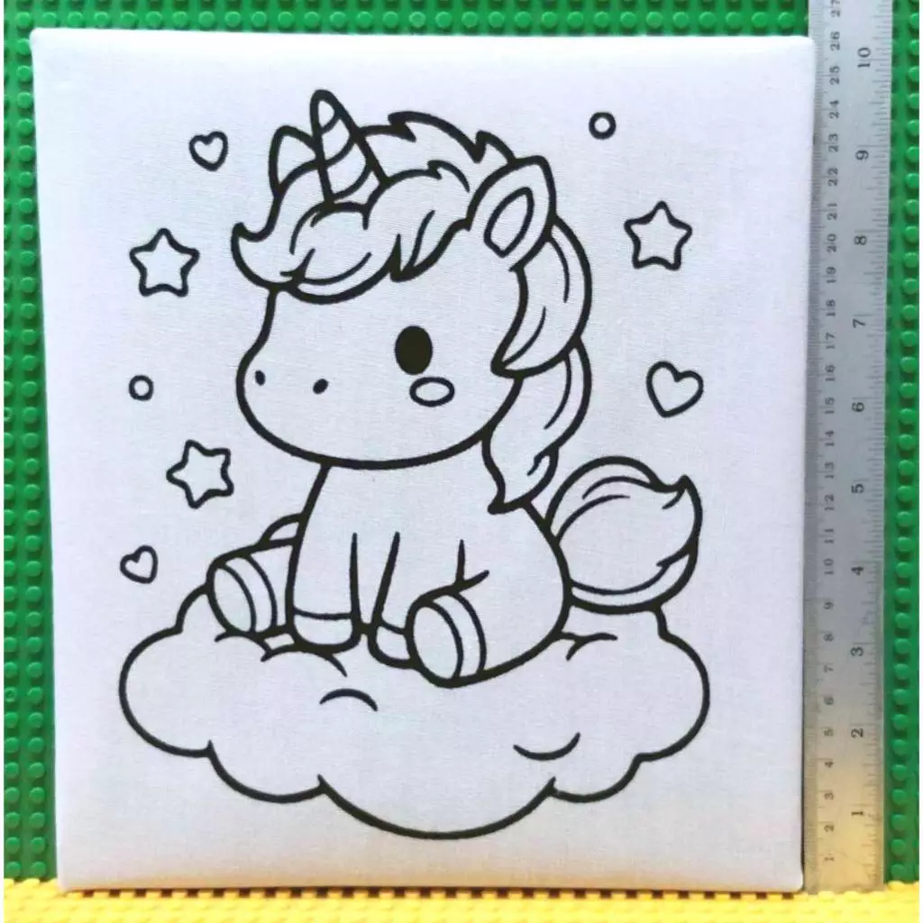 เฟรมผ้าระบายสี จัมโบ้2 23x25.5 เซนติเมตร (ไม่รวมสี+พู่กัน) Wooden Frame Jumbo2
