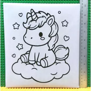 เฟรมผ้าระบายสี จัมโบ้2 23x25.5 เซนติเมตร (ไม่รวมสี+พู่กัน) Wooden Frame Jumbo2