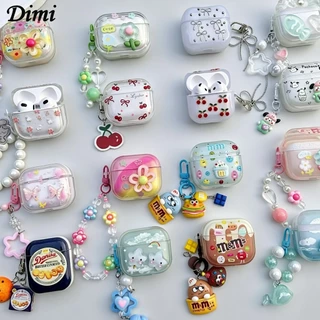 เคสหูฟัง งานกล่อง สำหรับAirpods4 เคสใสการ์ตูนนูน สำหรับAirpods3 เคสหูฟังบลูทูธ gen1 gen2 เคสหูฟังไร้สาย PRO 3 1 2