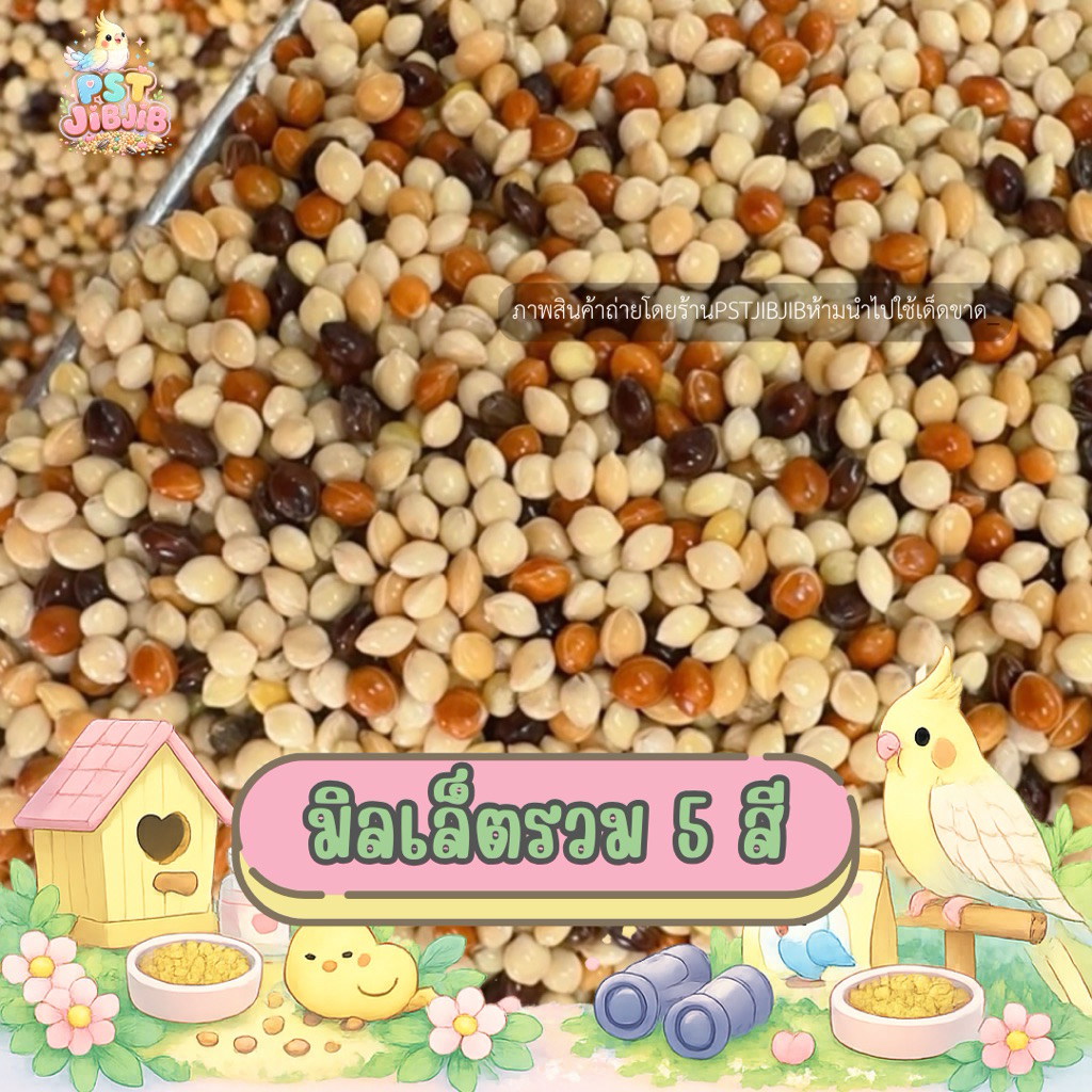 อาหารนก เขาเล็ก มิลเล็ตรวม 5 สี 1 kg.