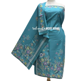 ผ้าปาเต๊ะอินโด ลายเชิงดอกไม้ พาสเทล 11 สี พรีเมียม Cotton 100% ผ้านุ่ง ผ้าซิ่น ใส่ทำบุญ/ตัดชุด