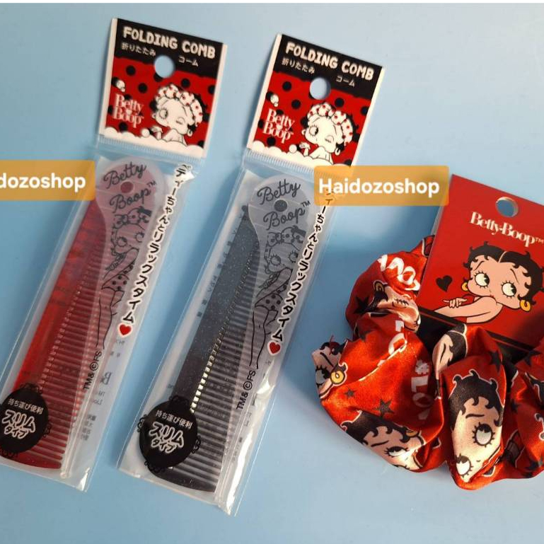 Folding Comb หวีพับได้สำหรับการพกพา น้ำหนักเบา หวีซี่ถี่ ลายBetty Boop ลิขสิทธิ์แท้ นำเข้าจากญี่ปุ่น พร้อมส่งจากไทย