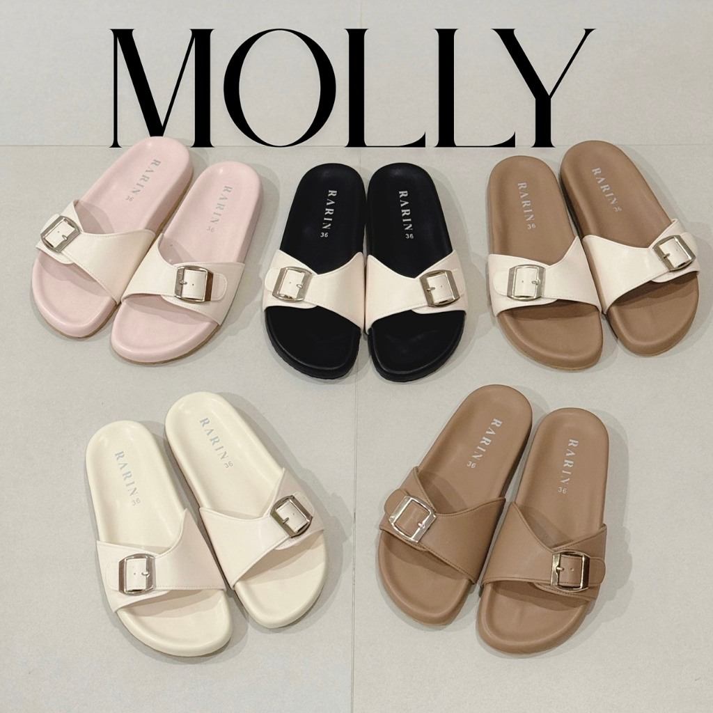 Rarin รุ่น MOLLY รองเท้าแตะหนานุ่ม ใส่สบาย Sz.36-41  **เท้าไม่เรียวบวกเพิ่ม 1 ไซส์**