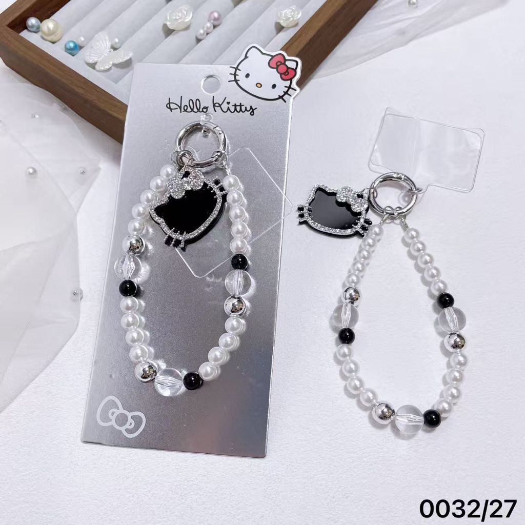 [ลิขสิทธิ์แท้] สายคล้องมือถือ พวงกุญแจ Hello Kitty ชิบูย่ากัล (Gyaru) ที่ห้อยโทรศัพท์/กระเป๋า สไตล์ Y2K สวยแซ่บสุดฮิต