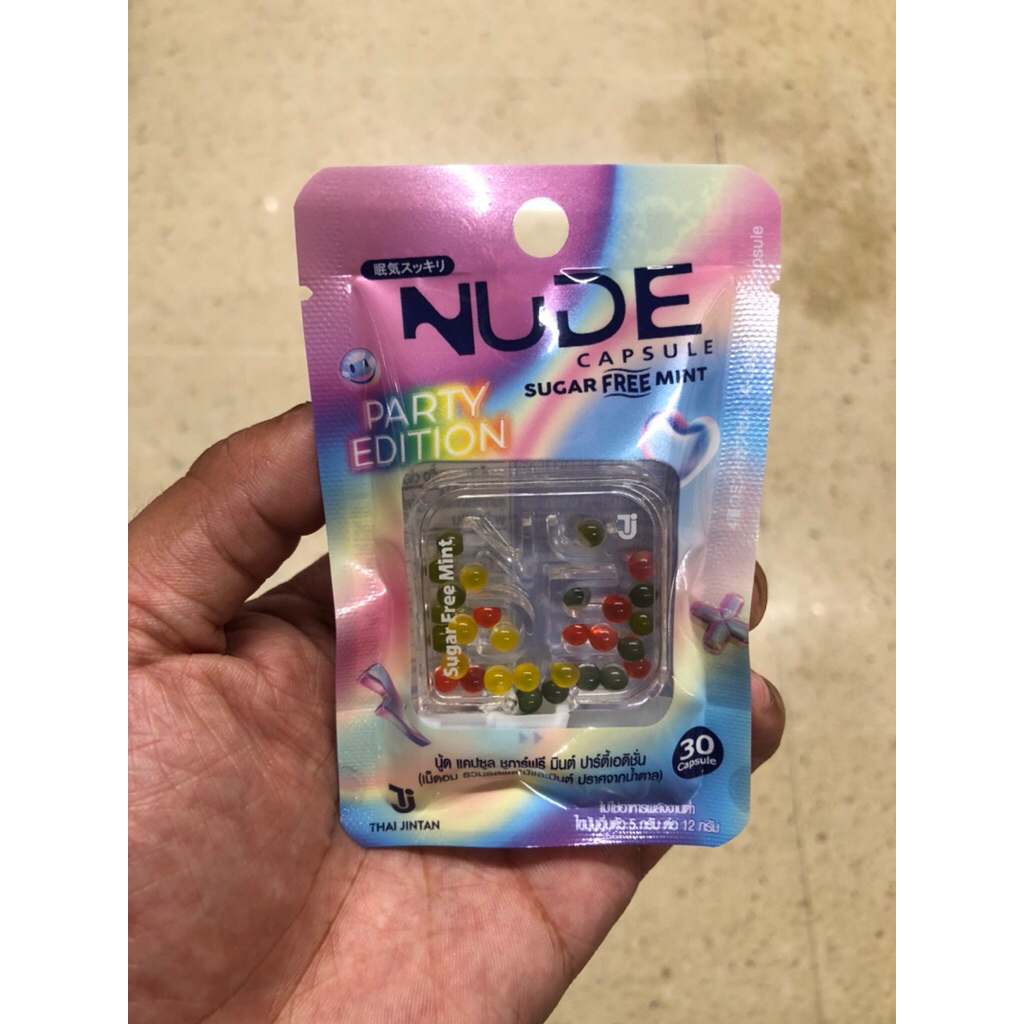 เม็ดอมรวมรสผลไม้และมินซ์ ปราศจากน้ำตาล Nude ขนาด1.77g