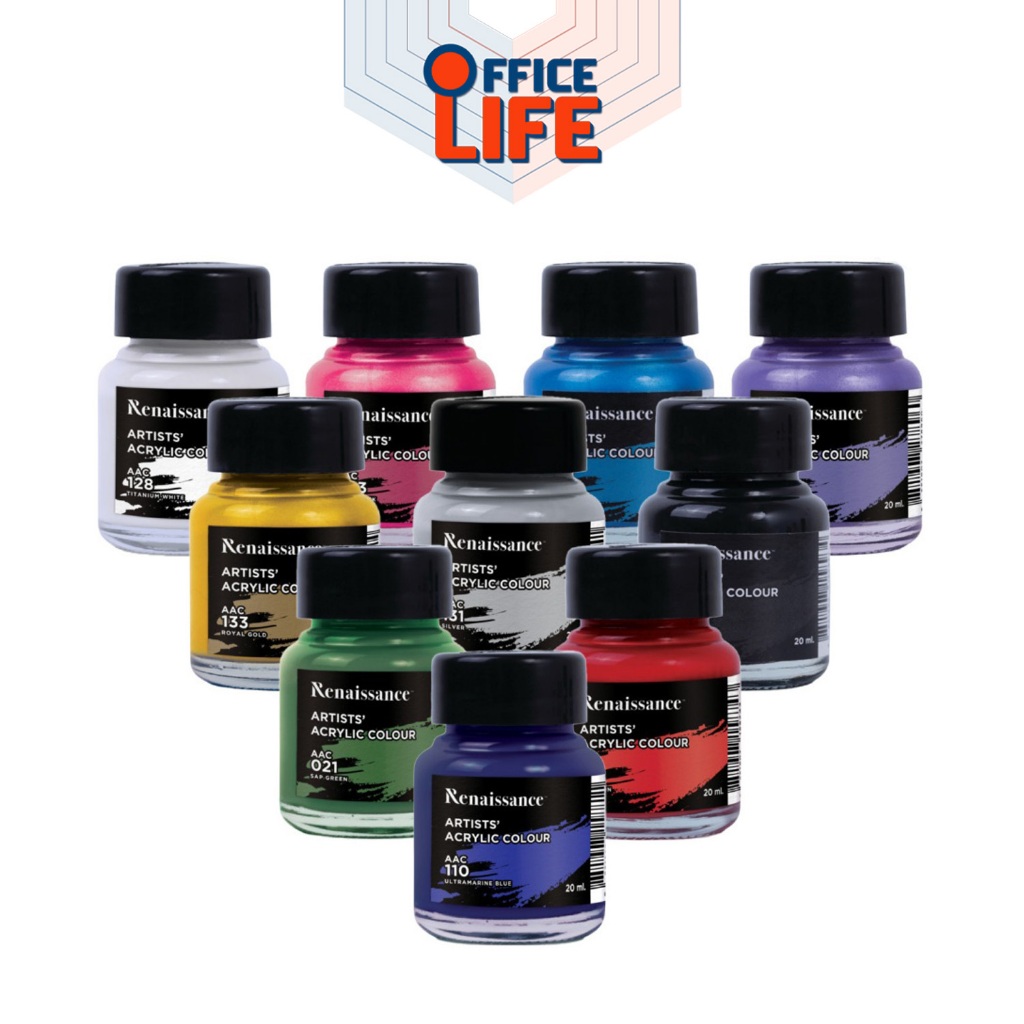 Renaissance (เรนาซองซ์) สีอะคริลิค Artists acrylic color ขนาด 20 ml. ( 1 ขวด )