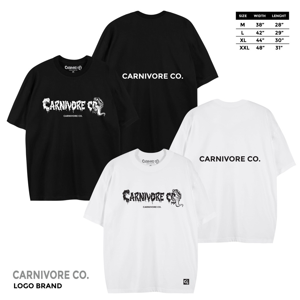 CARNIVORE เสื้อยืด ลาย “ LOGO BRAND “ แขนสั้น แนวสตรีท Oversize เสื้อยืดชาย หญิง