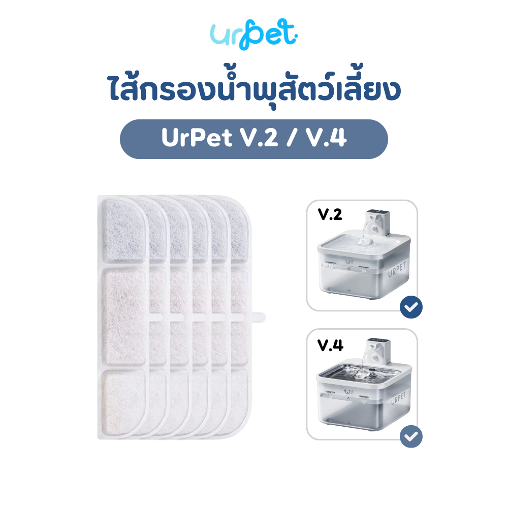 [V.2 | V.4] ไส้กรองน้ำพุแมว UrPet V2/V4 แผ่นกรองน้ำพุแมว Filter