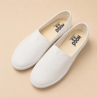 Hogo รองเท้าสลิปออน Slip on ผู้หญิง รองเท้าแบบสวม สไตล์มินิมอล ผ้าใบเกาหลี