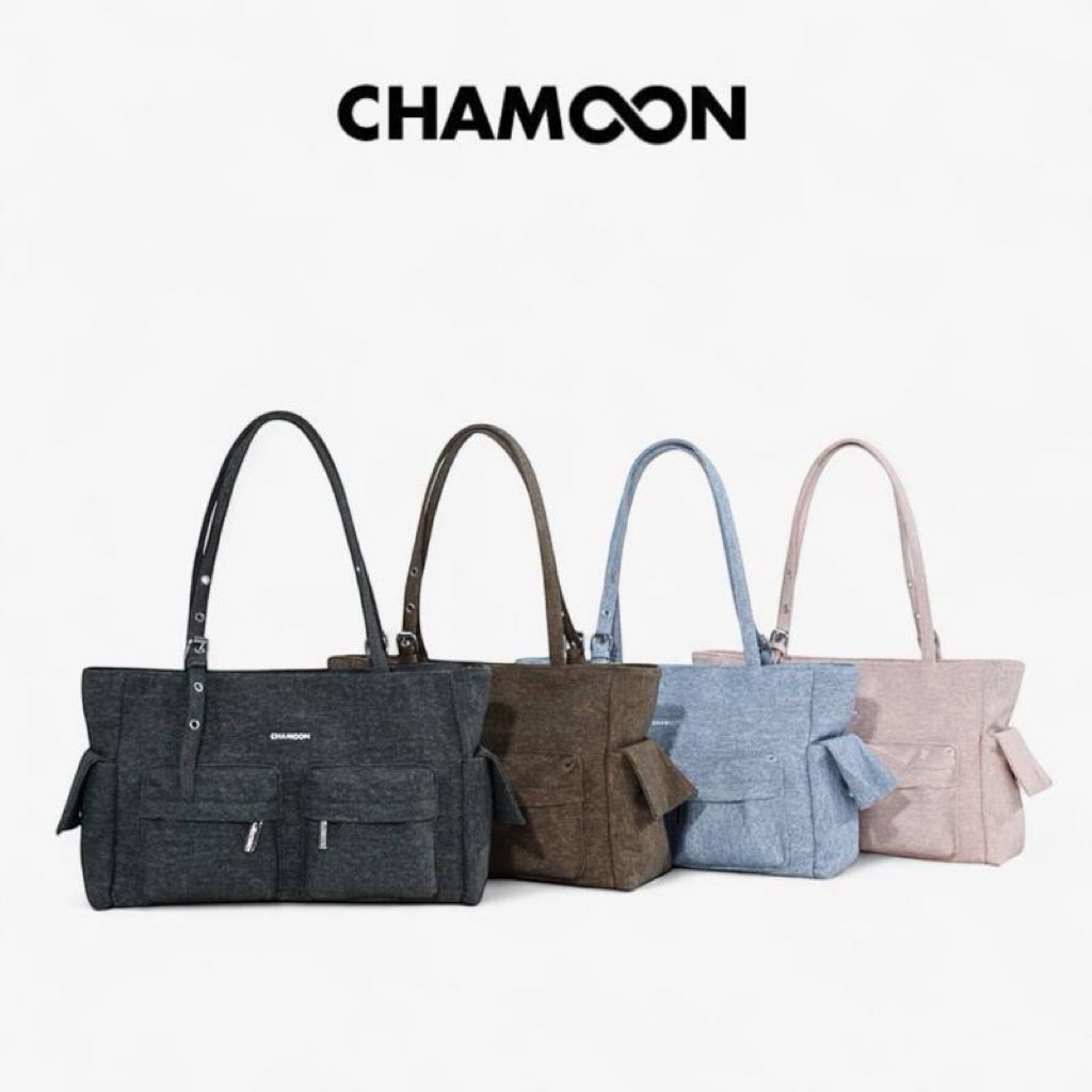 กระเป๋า CHAMOON CM5305เดนิม รุ่น Demi (เดมี่) กระเป๋าทรงคาร์โก้ หนังเดนิม ใส่ไอแพดได้