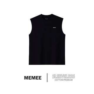 MEMEE | เสื้อแขนกุดผ้า Cotton Premium สกรีน Memee อกซ้าย มีถึงอก 52" [V.1 แขนกุด]