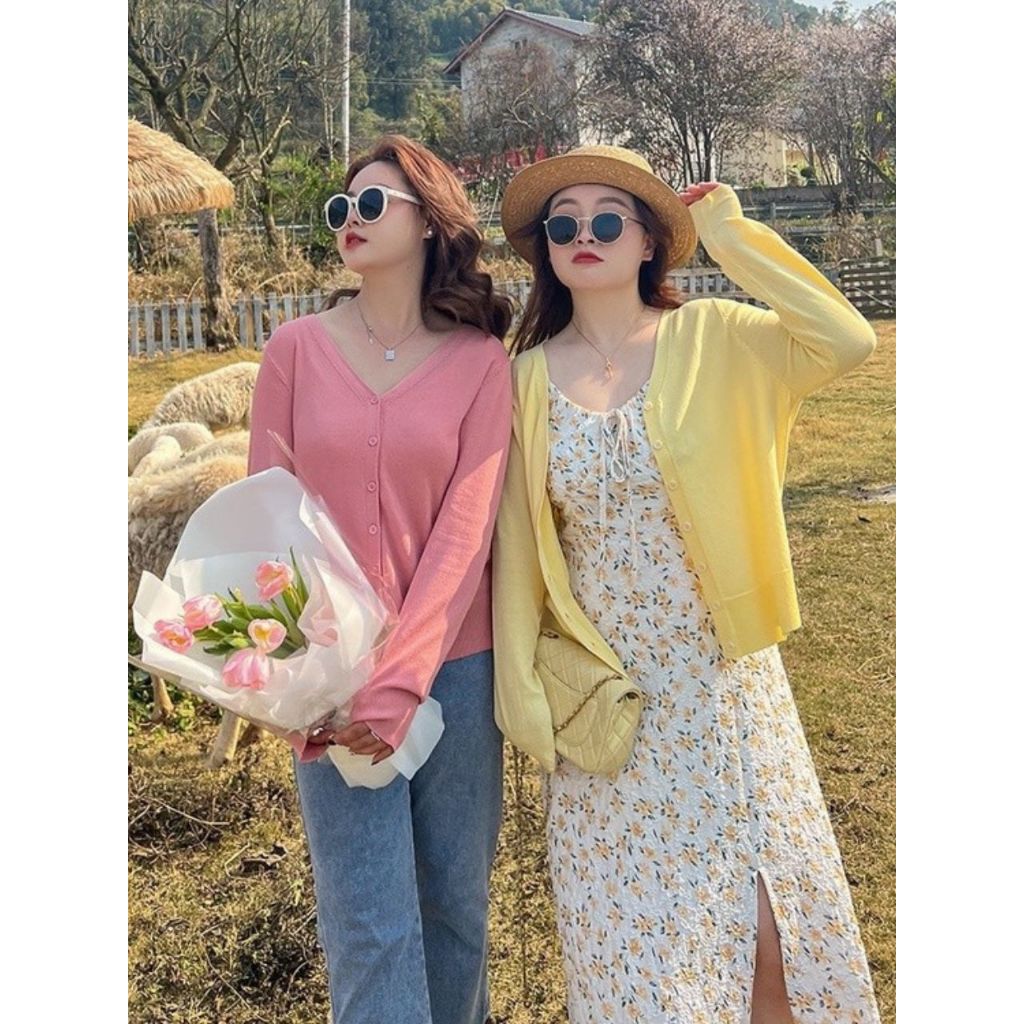 CiCi Plus+(2797) เสื้อคาร์ดิแกนไหมพรมเนื้อนุ่ม สีพื้น รูปที่ 2
