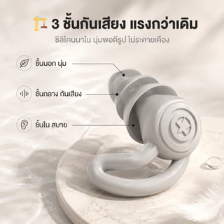 Earplugs ลดเสียง นุ่มใส่สบาย ที่อุดหู ที่อุดหูตอนนอน ที่อุดหูกันดัง เอียปลั๊กอุดหู อุดหูกันเสียง เอียร์ปลั๊ 2-in-1
