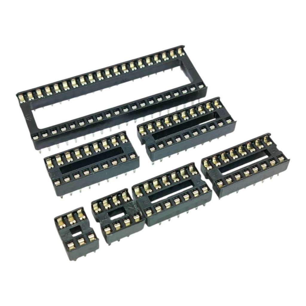 Socket IC ซ็อกเก็ตไอซี DIP8 DIP14 DIP16 DIP18 DIP20 DIP22 DIP24 DIP28 DIP32 DIP40 จำนวน1ชิ้น