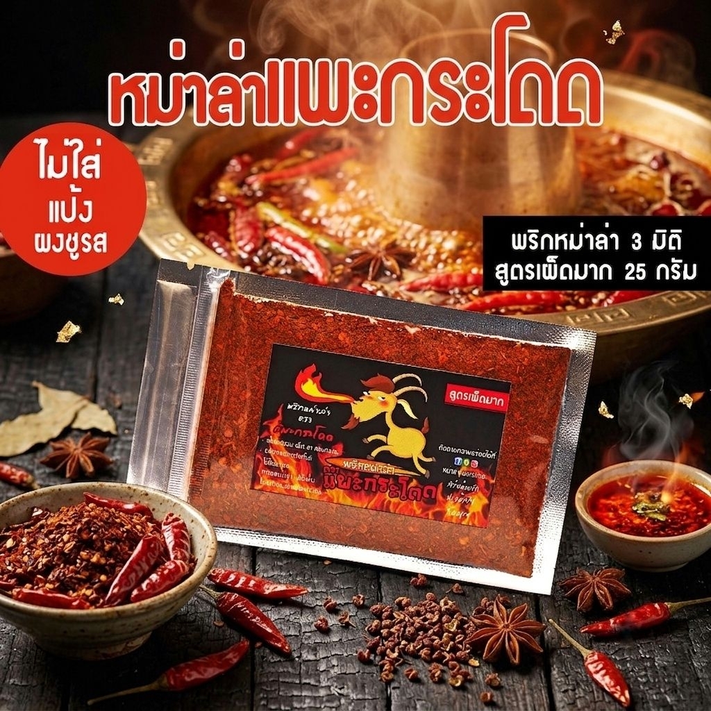 พริกหม่าล่า​ ตราแพะกระโดด​ สูตร​เผ็ดมาก