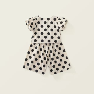 Hania kids พร้อมส่ง ชุดเซ็ตเสื้อลายจุด+กางเกง ใส่สบาย เนื้อผ้าดี ชุดเด็กผู้หญิงน่ารัก K4124932