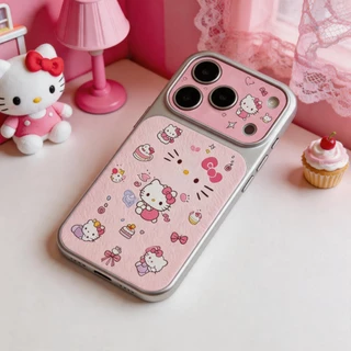 เคสไอโฟน13 เคสไอโฟน15pro 17 pro max เคสลายการ์ตูนสีชมพู มีสายคล้องโทรศัพท์ กันกระแทก พร้อมส่งLRMBKP7