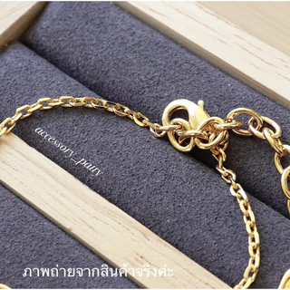 ✨💖สร้อยข้อมือ รุ่นA33 ตัวเรือนสีทองแต่งดีเทลโคลเวอร์4กลับนูนสวย น่ารักตะมุตะมิค่ะ งานสวยตรงปกค่ะ💖✨