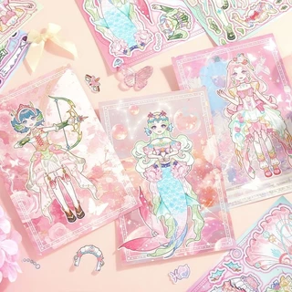 👑สติกเกอร์แต่งตัวราศีเจ้าหญิงการ์ตูนน่ารัก สำหรับเด็กผู้หญิง DIY ของเล่นติดสติกเกอร์เสริมพัฒนาการ Sticker