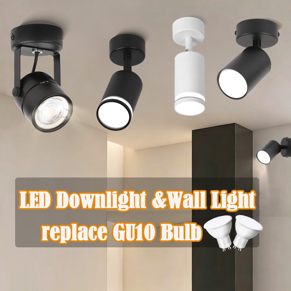 3 สี GU10 ไฟดาวน์ไลท์ ไฟติดผนัง สปอร์ตไลท์ ดาวไลท์ Led downlight ได้ในร่มสำหรับห้องครัวร้านค้าห้องนอน โคมไฟเพดาน