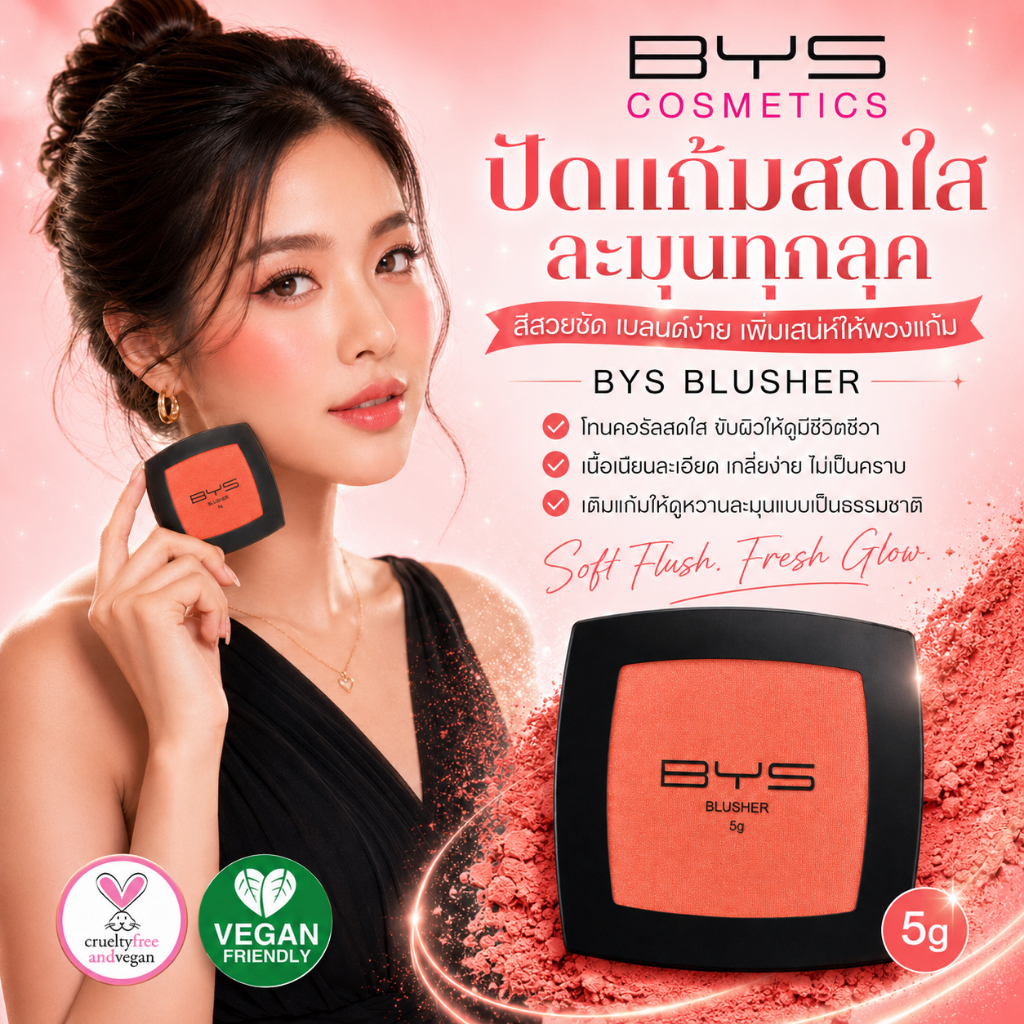 BYS Cosmetics Blusher Coral 5g. (225)  บลัชออน
