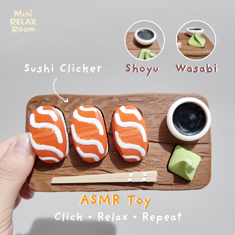 Sushi Clicker ASMR Toy พร้อมส่ง ของเล่นคลิกเกอร์ซูชิ เสียงกดเพลิน คลายเครียด ของเล่นแก้เครียด น่ารัก พกพาง่าย