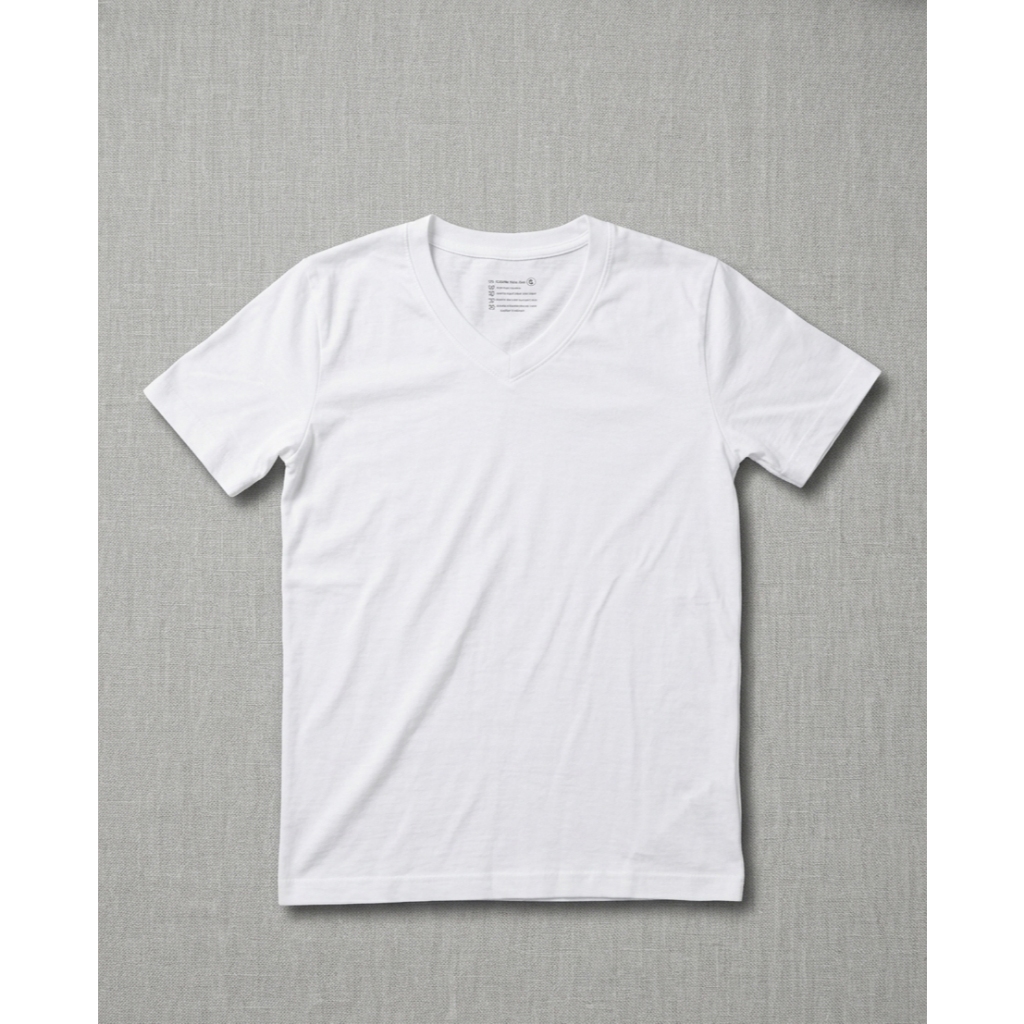 ⚡ส่งไว⚡ 06 [ อ่านก่อน สินค้ามีตำหนิ ] เสื้อยืดสีขาวคลาสสิก (Unisex) - รุ่นคอวี / คอกลม - ผ้าคอตตอนเนื้อนุ่ม ใส่สบาย