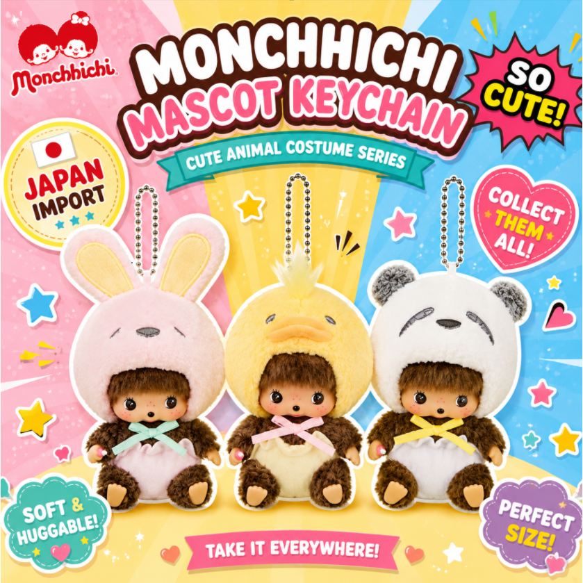 🇯🇵นำเข้าจากญี่ปุ่น Bebichhichi Animal Keychain ตุ๊กตาห้อยกระเป๋า หัวโต ไซซ์จิ๋ว ขนนุ่ม น่ารักมาก