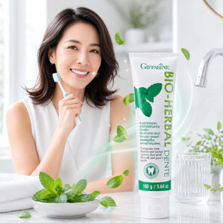 ยาสีฟัน ลดกลิ่นปาก กิฟฟารีน ไบโอ เฮอร์เบิล เดนเต้ ฟันขาว ขจัดคราบพลัคด้วย Hydrated Silica Giffarine