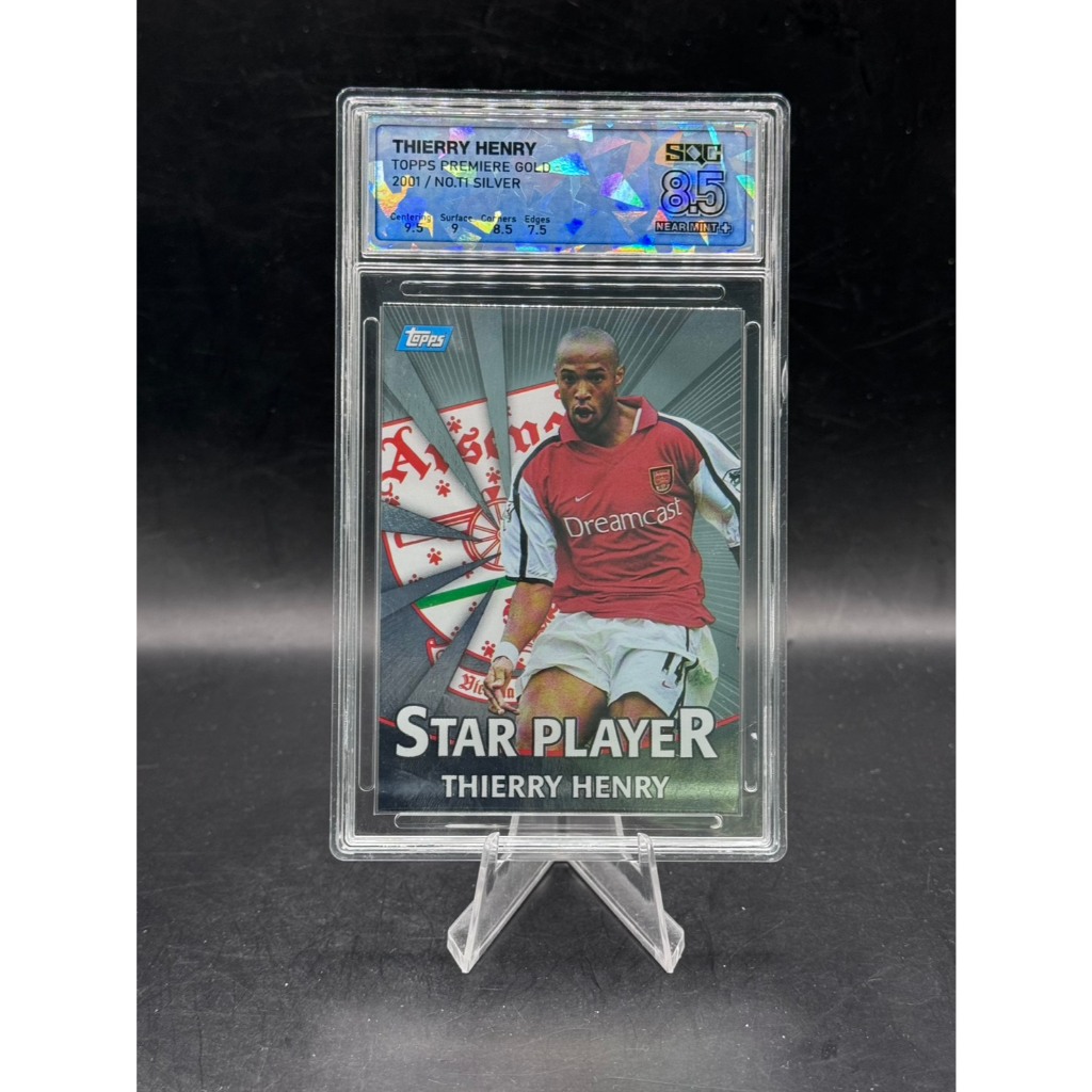 **Thierry Henry - 2001 Topps Premiere Gold - #T1 "Star Player" (Silver) - SQC 8.5 Near Mint+**