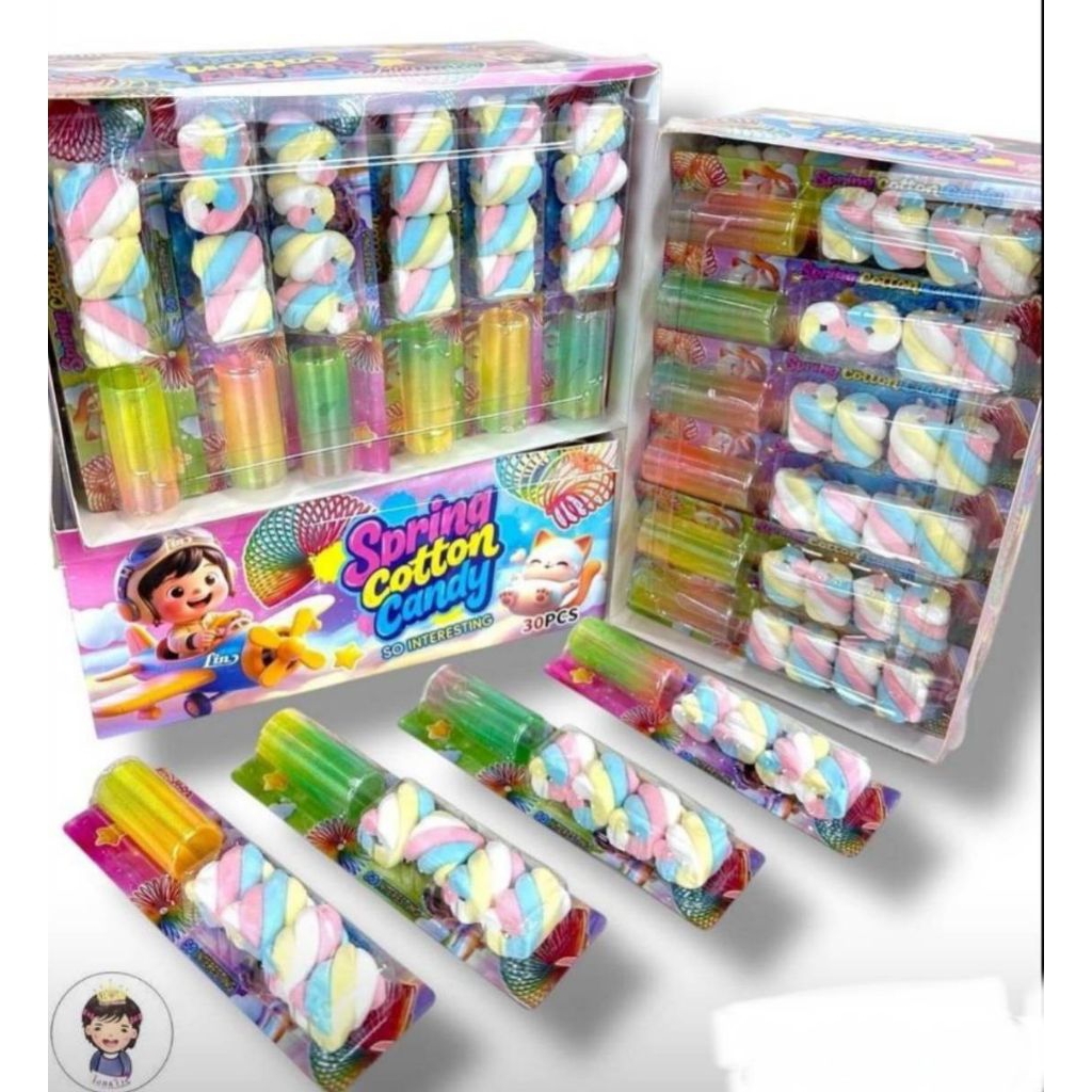💯🔥มาร์ชเมลโล่ สปริง🍦สายรุ้ง 4สี🍦1แพคมี30ชิ้น