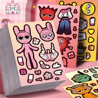 8ชิ้น สติกเกอร์แต่งตัว Sprunki สปังกี้ DIY เล่นซ้ำได้ ของเล่นเสริมพัฒนาการ คลายเครียด สำหรับเด็กผู้หญิง ตกแต่งสแครปบุ๊ค