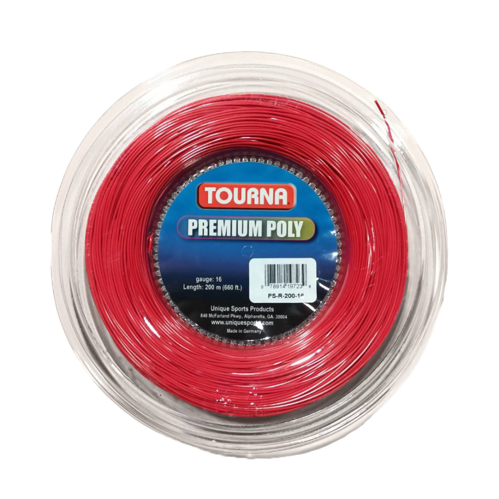 TOURNA Premium Poly เอ็นเทนนิส สี RED ทนทาน 200m. 1 ม้วน