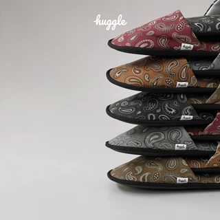 Paisley รองเท้าสลิปเปอร์หัวปิด รองเท้าใส่เดินในบ้าน ผ้าคอตตอลทวิล ฟองน้ำหนานุ่มพิเศษ
