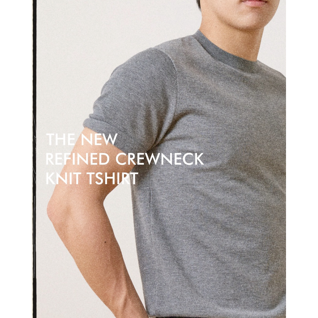 thesilverneedle - refined crew neck knit tshirt เสื้อยืดคอกลมผ้านิต มี 5 สี