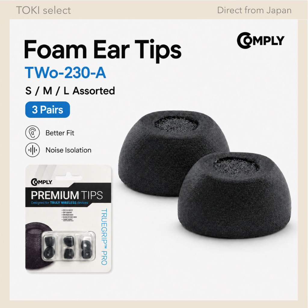 Comply TWo-230-A Foam Ear Tips S/M/L Assorted 3 Pairs Noise Isolation for TWS Earbuds