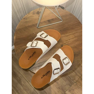 Hi.soles รองเท้าแตะ รองเท้าสไตล์วินเทจ ไบเก้น #คาดคู่ พื้นน้ำตาล