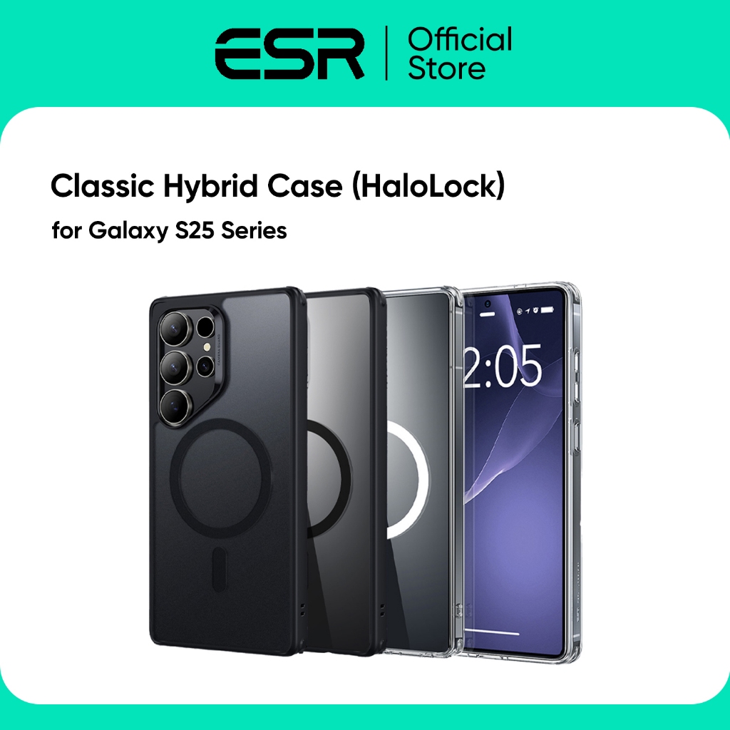 ESR - เคสสำหรับ Galaxy S25 Plus / S25 Ultra รุ่น Classic Hybrid Case (HaloLock)