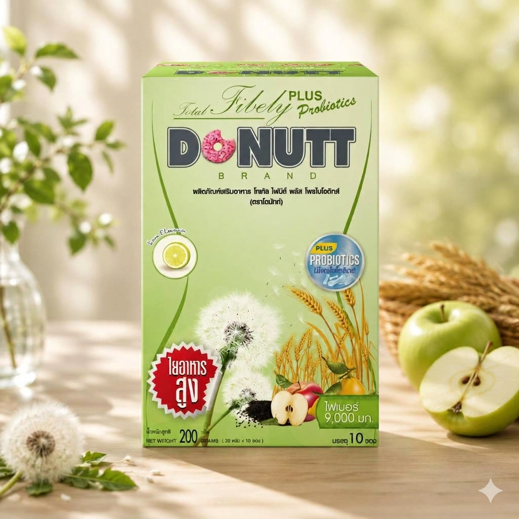 ล็อตใหม่/ของแท้💯 Donutt โทเทิล ไฟบิลี่ พลัส โพรไบโอติกส์ 10 ซอง [แพ็ค4กล่อง📌]