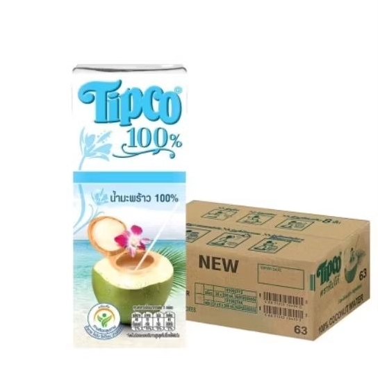 Tipco น้ำมะพร้าว 100% ขนาด 200 มล. ยกลัง 24 กล่อง