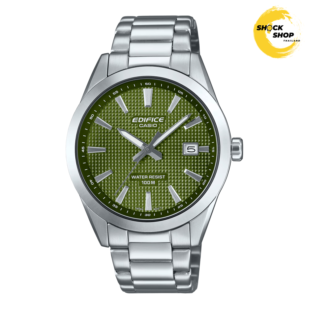ประกันศูนย์ CMG CASIO EDIFICE นาฬิกาผู้ชาย รุ่น EFV-160D-3AV วัสดุสเตนเลสสตีล สีเขียว คาสิโอ