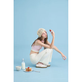 Polka candy set: ชุดเซ็ตสปอร์ตบราพร้อมฟองน้ำในตัว กางเกงขาม้าเก็บพุง