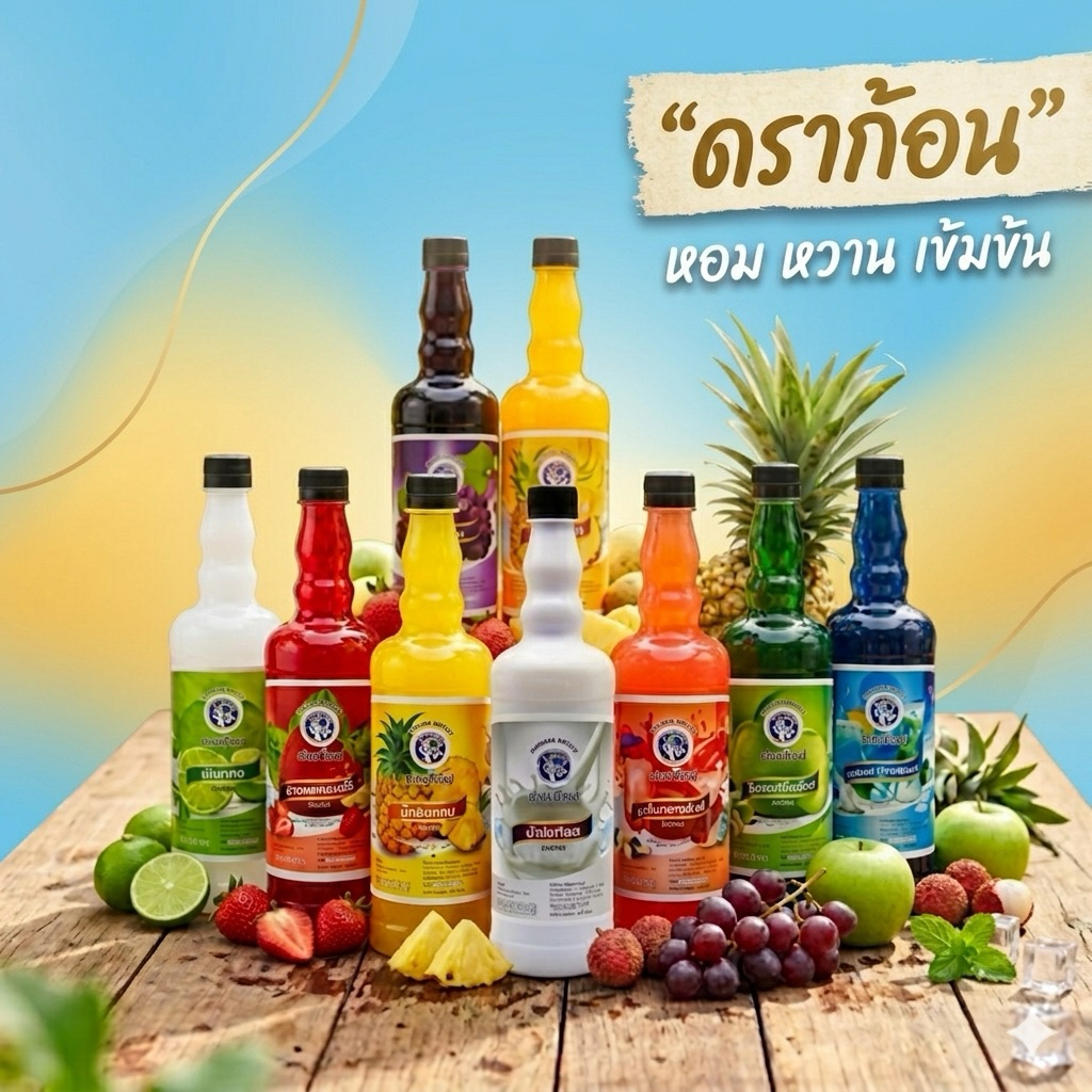 ไซรัปน้ำผลไม้ ดราก้อน 750ml