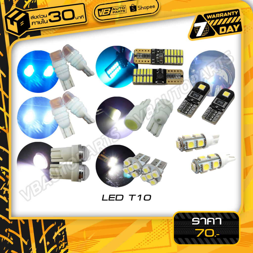 หลอดไฟ LED T10 (SMD,Ceramic,หัวขุ่น,หัวกระจาย)