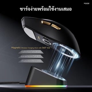 MCHOSE K7 Ultra Wireless Gaming Mouse เมาส์เกมมิ่งไร้สาย PAW3950 8K Polling Rate พร้อมแท่นชาร์จ คลิกแม่นยำ เมาส์เล่นเกม
