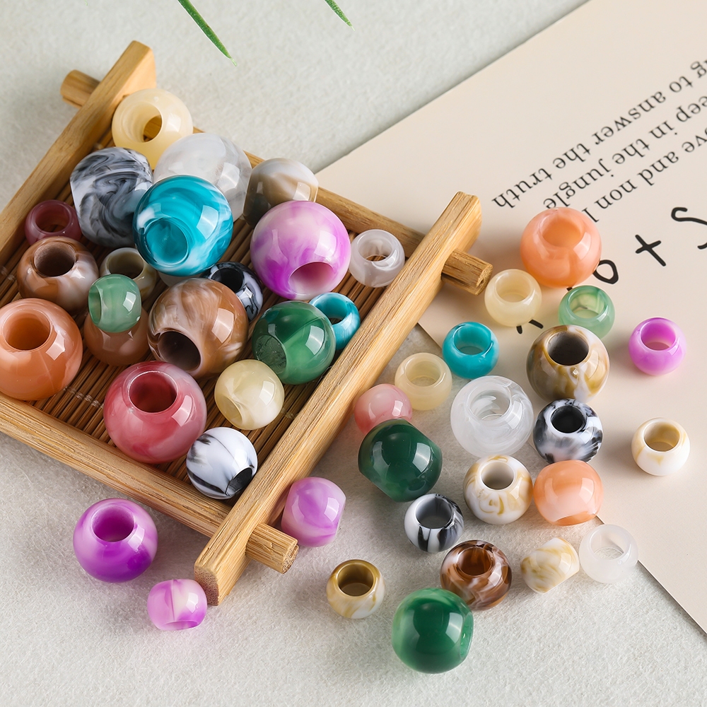 ลูกปัดอะครีลิกรูใหญ่ 7*10mm ลูกปัดถ้ำขนาดใหญ่ สำหรับ DIY เครื่องประดับและเชือก