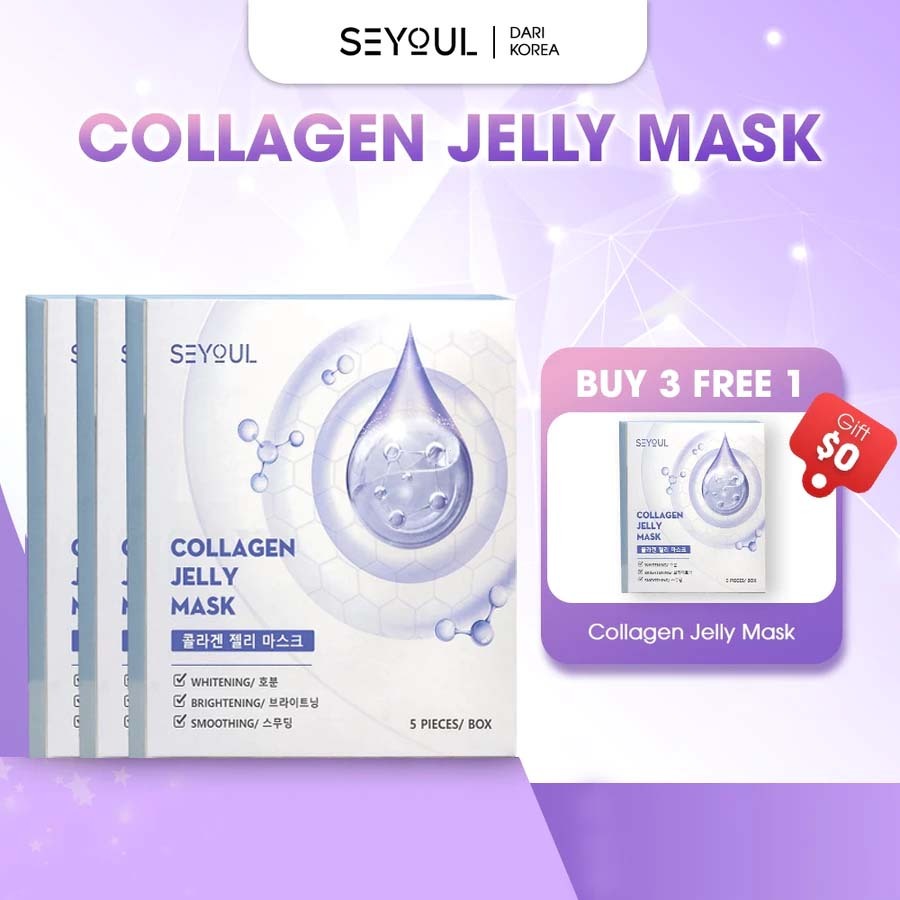 【ซื้อ 3 แถม 1】SEYOUL Collagen Jelly Mask เพิ่มความกระจ่างใส, ชุ่มชื้น และ ดูฉ่ำดูเนียน