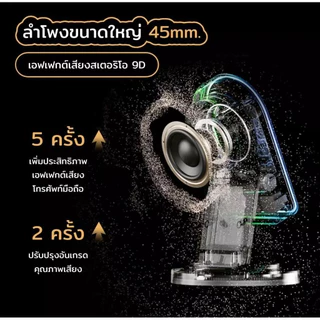 ลำโพงเซ็นเซอร์ไร้สาย 3in1 เสียงสเตอริโอ9D พกพาสะดวก ฐานกันลื่น ฟังก์ชั่นบลูทูธ การหมุน 360°