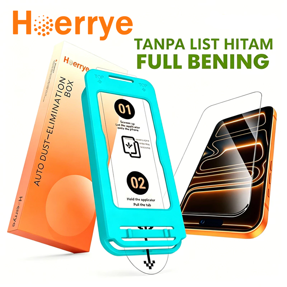 Hoerrye ขอบใส ฟิล์มกระจก for iPhone 16ProMax 17ProMax กันมอง ฟิล์ม ติดง่ายมาก สำหรับ ไอโฟน 17 Pro 16 Plus 15 14 13 กันตก