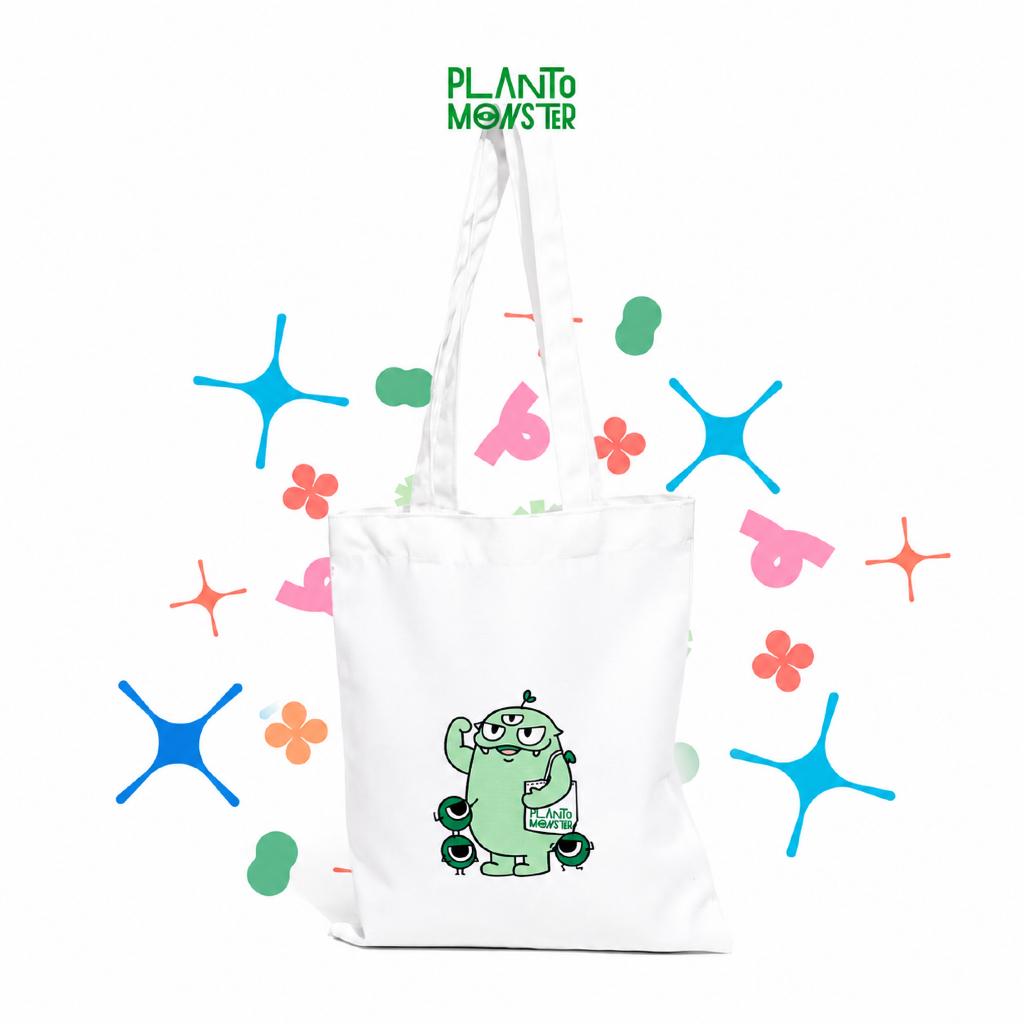 Planto Monster Tote Bag กระเป๋าผ้าสกรีนลาย ถุงผ้า